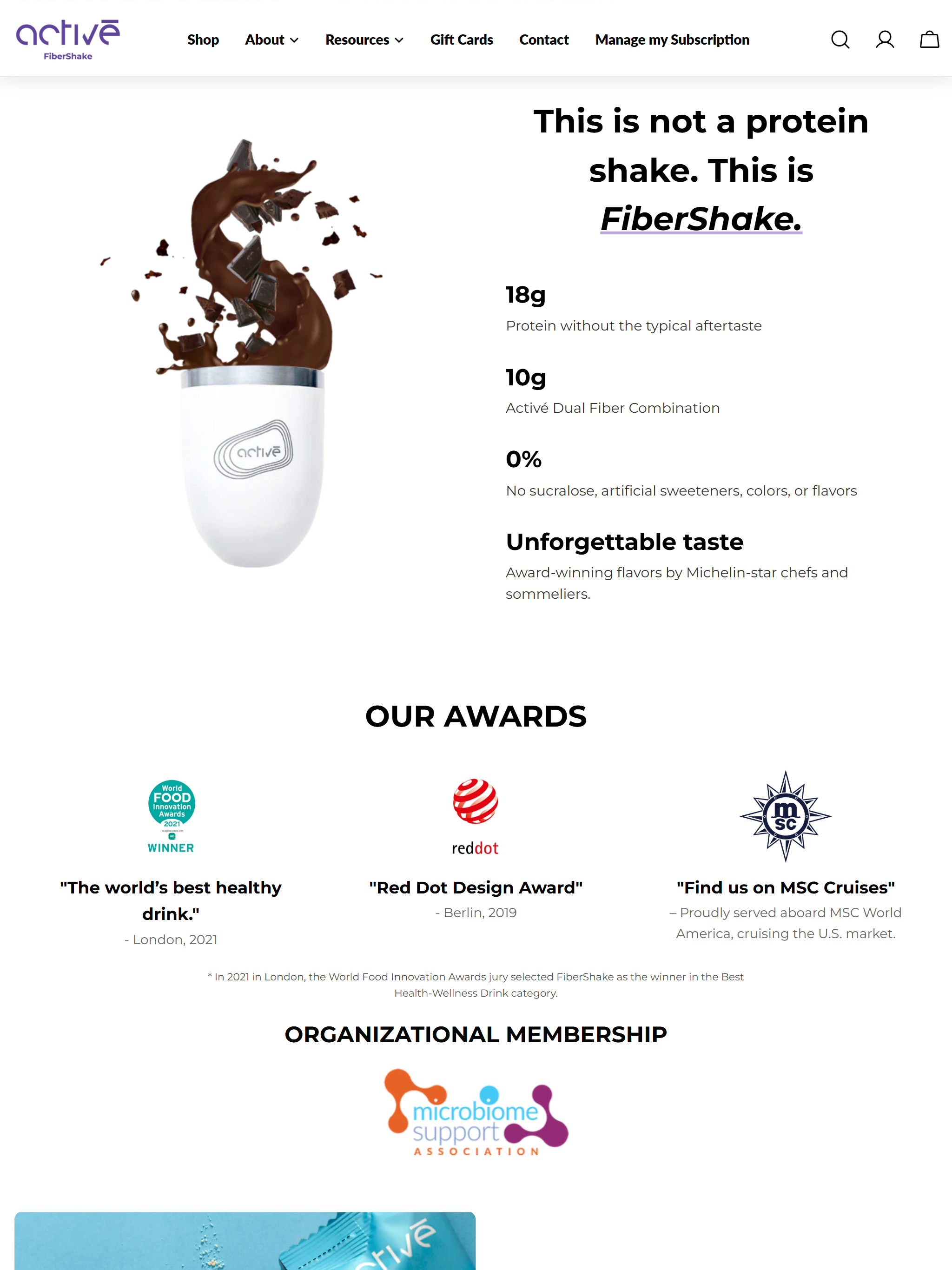 FiberShake Product Page
